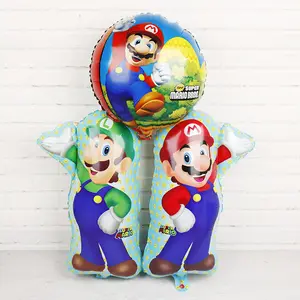 Balon Helium Mario Balon Foil Perlengkapan Pesta Pahlawan Super Mario untuk Mainan Anak-anak atau Balon Dekorasi Kartun