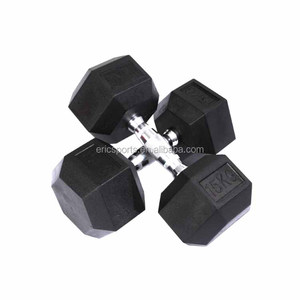 Manubri da palestra di vendita caldi Set di pesi solidi con rivestimento in gomma Set di manubri in gomma esagonale - Product Image 4