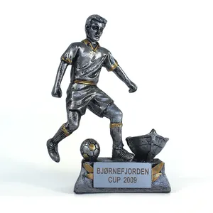 Decorate trophy resin football player figurine