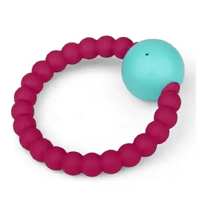 Bracelet de perles à mâcher pour bébé, bijoux en Silicone, sûrs, vente en gros