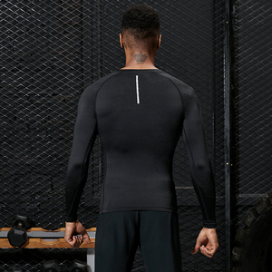 Mens <span class=keywords><strong>Camicia</strong></span> A Maniche Lunghe Plus Size Palestra Stretto Sport Fitness Top <span class=keywords><strong>Uomo</strong></span> Su Misura <span class=keywords><strong>Camicia</strong></span> di Fitness - Product Image 2