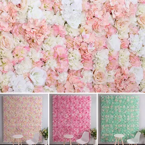 Decoração de pendurar para parede, decoração de fundo de parede com flores artificiais rosa - Product Image 4