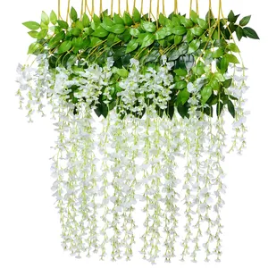 Desain Baru Bunga Wisteria Pernikahan Buatan Bunga Dekorasi Ruang Tamu Bunga untuk Dekorasi Pernikahan Bunga Tiruan Bunga Wisteria