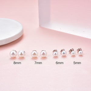 POLIVA-<span class=keywords><strong>pendientes</strong></span> redondos de perlas de agua dulce para bebé, <span class=keywords><strong>pendientes</strong></span> clásicos de <span class=keywords><strong>Plata</strong></span> de Ley 925 con perlas de agua dulce para fiesta, 925 - Product Image 5