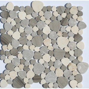 Decoration <strong>Polished</strong> Pebble on Mesh,Sliced Pebble Tile - Product Image 6