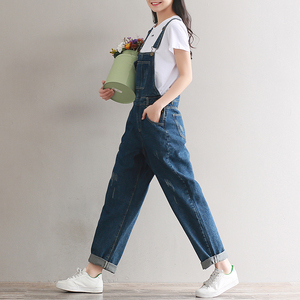 YSMARKET Tuta in <span class=keywords><strong>Jeans</strong></span> da Donna, Salopette in Denim, <span class=keywords><strong>Pantaloni</strong></span> <span class=keywords><strong>Lunghi</strong></span> Casual, Vaqueros, <span class=keywords><strong>Pantaloni</strong></span> Basic in Denim, Salopette a Gamba Larga Femminile - Product Image 5