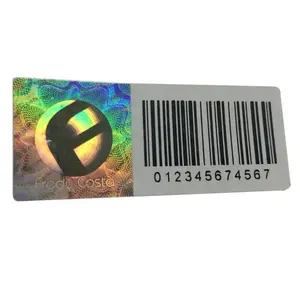 Barcode 3D hologram sticker with full color printing vinyl PET material