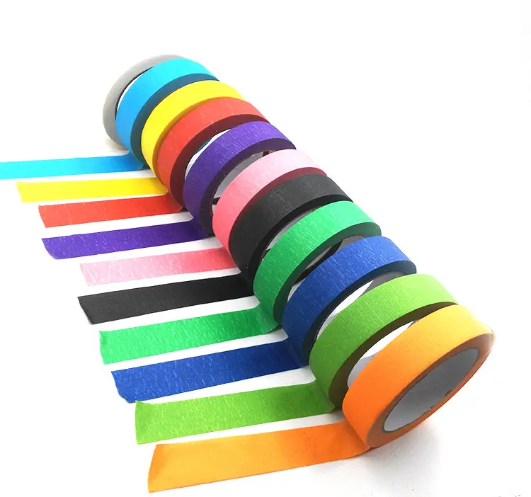 Decorative Custom Crepe paper Masking Tape Self Adhesive with multi colors