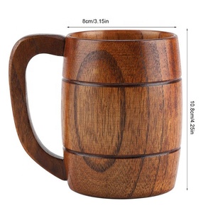 Vendita calda di legno fatti a mano rustico boccale di birra naturale tazza di caffè con il marrone - Product Image 4