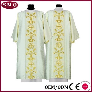 Nouvelle dalmatique et étole BLANCHE, Vêtements sacerdotaux catholiques - Product Image 5