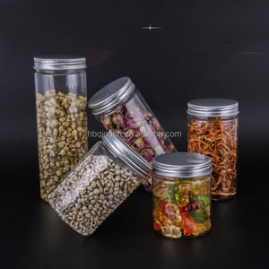 Tarros de plástico PET personalizables de 4oz, 8oz y 16oz, grado alimenticio, almacenamiento de 650ml y 1000ml para dulces, azúcar, galletas, aperitivos, tarro de plástico transparente - Product Image 6