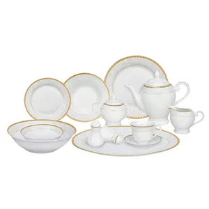 Chaozhou Best Elegant 65pcs 61 pcs english Porcelain Fine Bone china Dinner Set