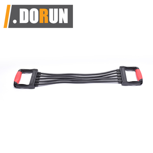 Dụng Cụ Giãn Nở Ngực 5 Lò Xo Co Giãn Có Thể Điều Chỉnh, Kéo Giãn, Tập Thể Dục Tại Nhà, Màu Đen-Đỏ Với Tay Cầm Chống Trượt - Product Image 3