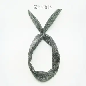 Charming silver line fabric ear headbands with iron wire