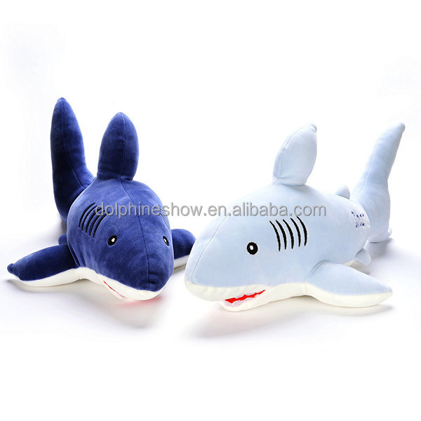 青い色45cmサメぬいぐるみロゴブランドカスタムかわいい