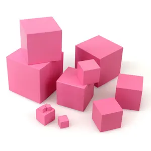 Blocs empilables lumineux, tour en bois pour tout-petits, cubes amusants, tour rose parfaite pour filles