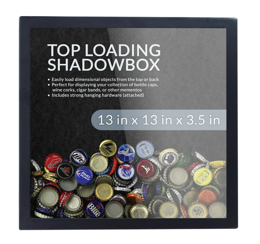 Черная настенная подвесная верхняя загрузка коробка для монет и теней коробка для вина из пробки