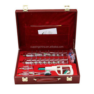 <span class=keywords><strong>Kangzhu</strong></span> Set Bekam Cangkir Plastik, Sarung Kulit Merah 19 Cangkir Cina - Product Image 1