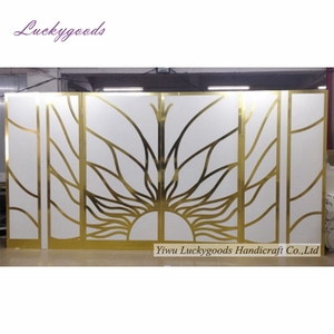 20190618-8 vàng mạ vuông Acrylic đồ nội thất đám cưới vàng PVC Backdrop cho các sự kiện bên tham gia - Product Image 5