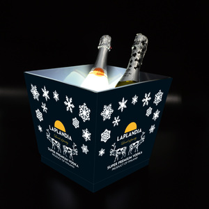 Best for Beer Wine Rectangular Energy Drink Holder logo <strong>Engraved</strong> Plastic Led Lights <strong>Ice</strong> <strong>Bucket</strong>