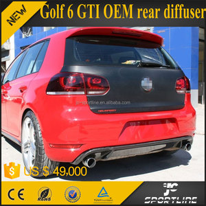 Jc Sportline Auto GTI Look carbone Fiber MK6 diffuseur arrière double tuyaux pour VW Golf 6 VI - Product Image 1