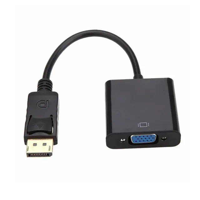 Adaptor Port Layar DP Ke VGA HD15, untuk Monitor Proyektor CRT TV PC Mac