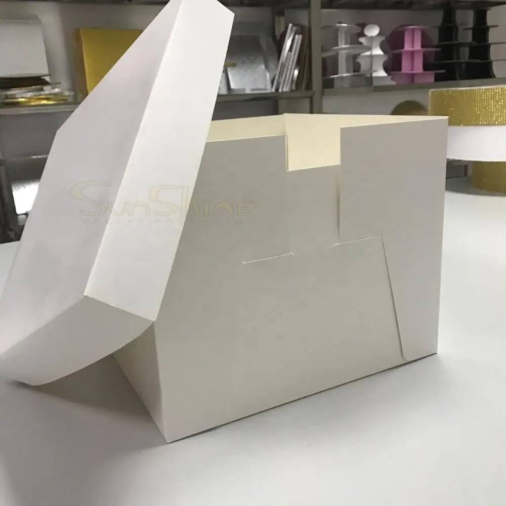 Toptan 2019 yeni tip uzun kek kutusu ayrı kapak fildişi rengi kağıt kutusu