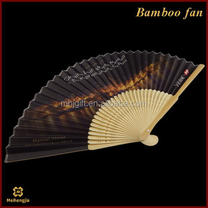พัดกระดาษจีนพิมพ์ลายสีทองบนกระดาษไม้ไผ่สีดำแบบกำหนดเองได้ - Product Image 4