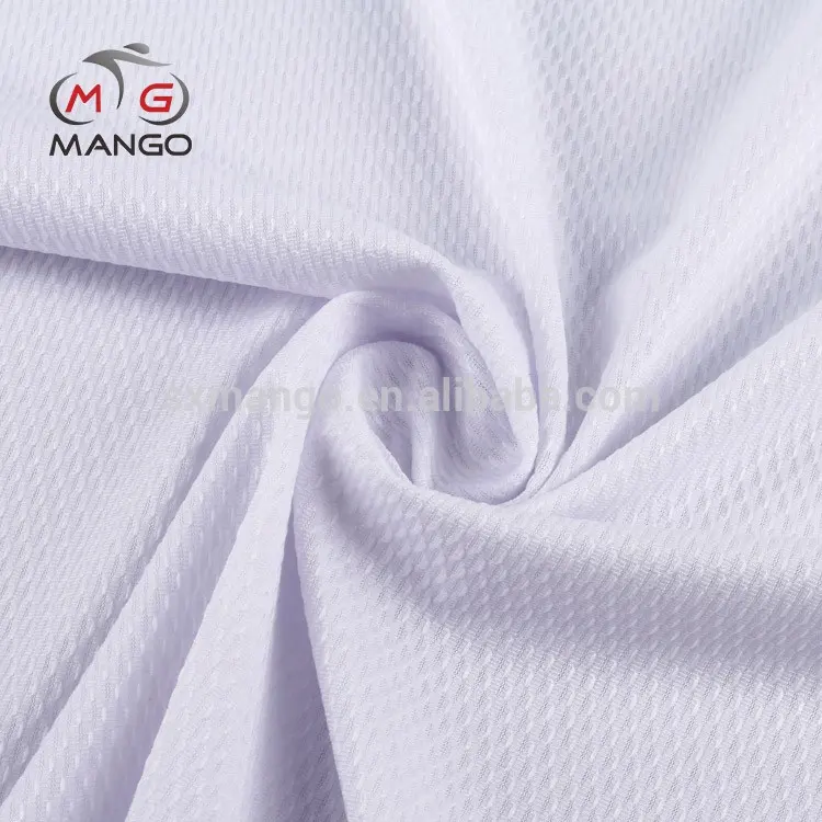 china supplier white moisture-wicking thick polyester spandex textured mesh fabric