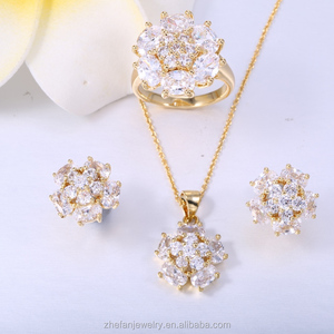 Bijoux en Zircon <span class=keywords><strong>plaqué</strong></span> or blanc, boucles d'oreilles goutte, ensembles de bijoux de mariée indienne - Product Image 2