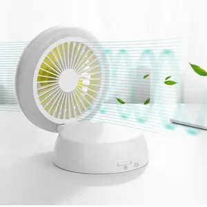 Baru Multifungsi Handheld Portabel Baterai Dioperasikan Meja Berdiri Lipat Mini USB Rechargeable Lampu LED Fan dengan Lampu LED Lampu