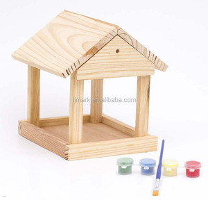 Comercio al por mayor niños construir y pintar alimentador del pájaro casa del pájaro de madera sin terminar - Product Image 2