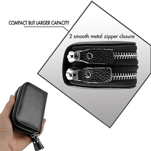 RFID Blocco della carta di Credito Del Raccoglitore delle donne Titolare della Carta <span class=keywords><strong>In</strong></span> <span class=keywords><strong>Vera</strong></span> <span class=keywords><strong>Pelle</strong></span> Con Cerniera <span class=keywords><strong>Portafoglio</strong></span> Carta di Credito - Product Image 4