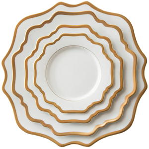 Fábrica de China al por mayor blanco con borde de oro <span class=keywords><strong>vajilla</strong></span> establece barato a granel boda alquiler platos conjuntos - Product Image 2
