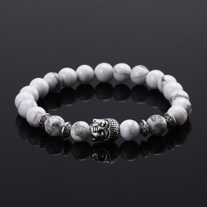 Ónix natural Tigre ojo piedra pulseras para las mujeres con plata antigua Cabeza <span class=keywords><strong>de</strong></span> Buda pulsera regalo <span class=keywords><strong>de</strong></span> joyería - Product Image 1