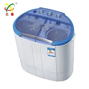 3.5 kg semi-otomatis Mini twin tub mesin cuci dengan pengering berputar 