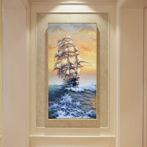 Pittura a olio realistica del paesaggio del Saiboat di arte classica distributiva della decorazione d'interni - Product Image 2