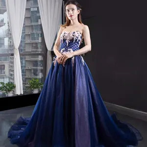 Jancember RSM66115B Gaun Pesta Formal Wanita Seksi Applique Mode Baru Gaun Prom Perempuan Renda Bordir Wanita