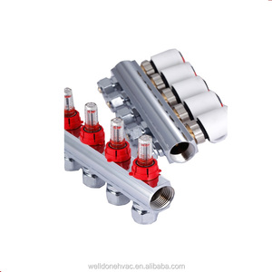 5 ports/circuits/zones chrome plaqué 1 pouce en laiton pex collecteur pour chauffage par le sol - Product Image 1