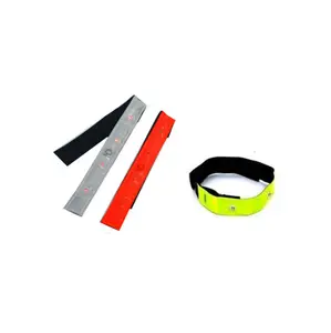 custom reflective fluorescence light snap ankle wear band led armband slap wrap elastic arm bands bracelet