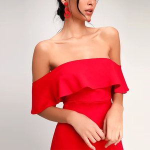 Nuevo diseño dama con volantes vestido <span class=keywords><strong>de</strong></span> <span class=keywords><strong>noche</strong></span> vestido <span class=keywords><strong>de</strong></span> mujer ajustado vestido <span class=keywords><strong>de</strong></span> fiesta - Product Image 6