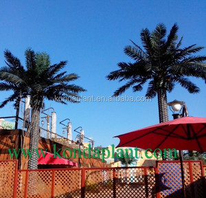 Grands palmiers artificiels d'extérieur bon marché, fabriqués à la main, avec tronc et écorce en métal - Product Image 2