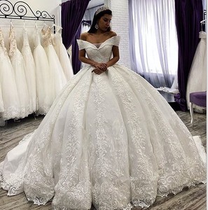 Abito <span class=keywords><strong>da</strong></span> <span class=keywords><strong>Sposa</strong></span> <span class=keywords><strong>da</strong></span> Ballo Vintage con Spalle Scoperte Offerta YF038 - Product Image 3