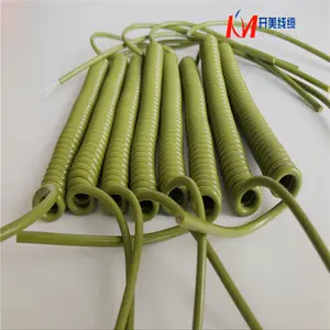 Water-proof, oil-resistant and elastic spring wire small tension-resistant spring cable 3.5mmPU plastic spring hangerIn drawing