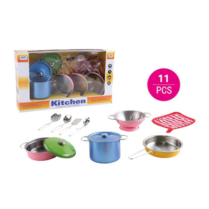 Venta caliente <span class=keywords><strong>de</strong></span> acero inoxidable niños Juego <span class=keywords><strong>de</strong></span> cocina <span class=keywords><strong>de</strong></span> juguete 11 unids HC412532 - Product Image 1