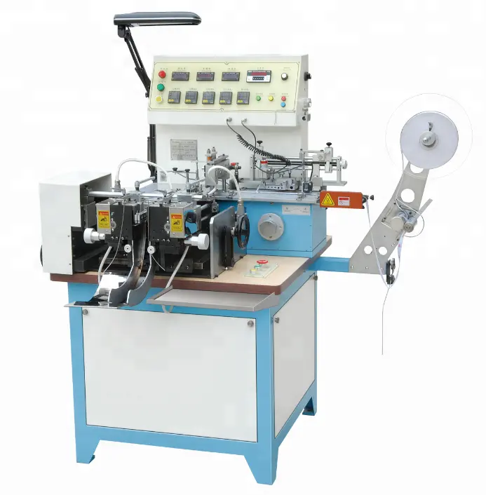 JZ-2817 đa chức năng dệt nhãn Máy cắt in vải satin Ribbon nhãn cắt máy gấp cho chăm sóc nhãn