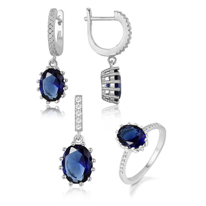Conjunto de Joyería de Plata de Ley 925 Chapada en Oro Rosa con Circonita <span class=keywords><strong>Verde</strong></span> Fantasma y Cierre Inglés, Collar y Pendientes, 2021 - Product Image 1