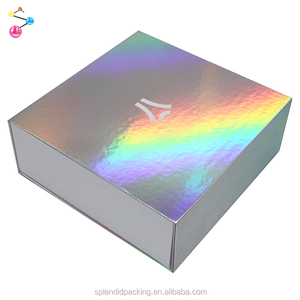 Phẳng Gói Gấp Quà Tặng Tùy Chỉnh Cứng Nhắc Tông Mỹ Phẩm Nhôm Foil Holographic Laser Chăm Sóc Da Từ Bao Bì Hộp Giấy - Product Image 2