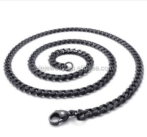 Nuova Catena in Argento dal Design Semplice a Prezzo di Fabbrica, Catena <span class=keywords><strong>Nera</strong></span> per <span class=keywords><strong>Uomo</strong></span> Stile Italiano - Product Image 2