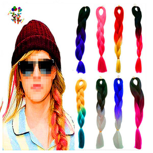 Le signore a buon mercato colorano i pezzi di capelli sintetici Jumbo lunghi trecce HPC-1433 - Product Image 1